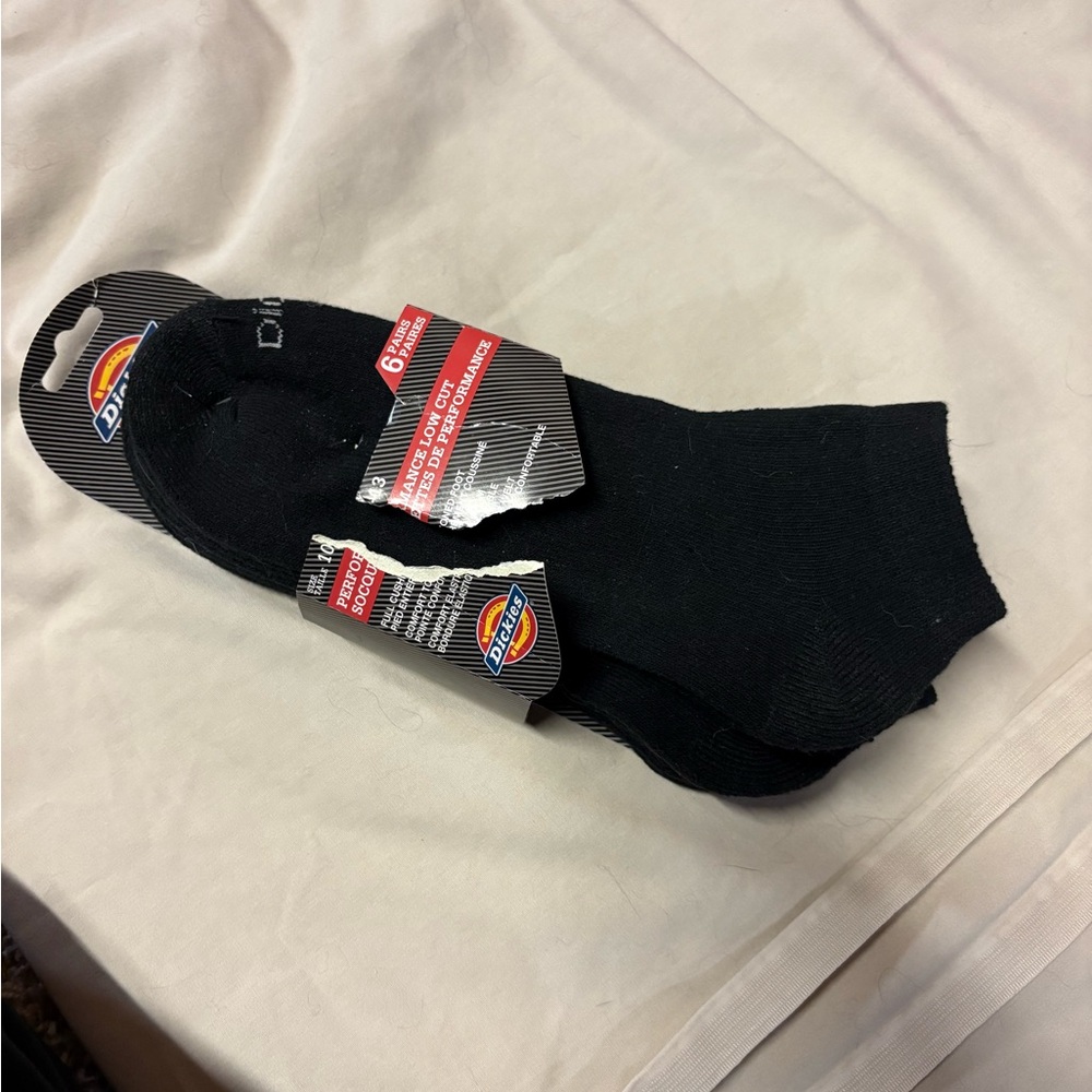 Dickies Men's Performance Low Cut Black Socks New